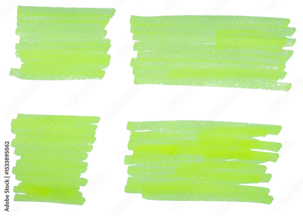 Poster yellow highlight marker strokes on transparent background cut out design element