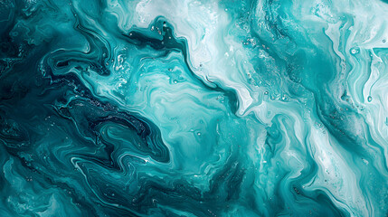 Abstract art teal blue green gradient paint background with liquid fluid grunge texture