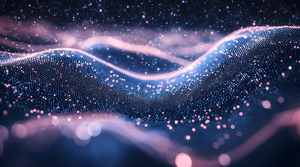 Abstract background representing data particles in a technological environment, each particle