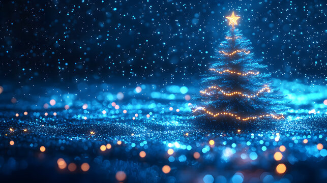 Abstract fantasy festive christmas tree background header wallpaper background
