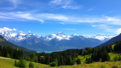 panorama of the mountains in Austria, 8K image
