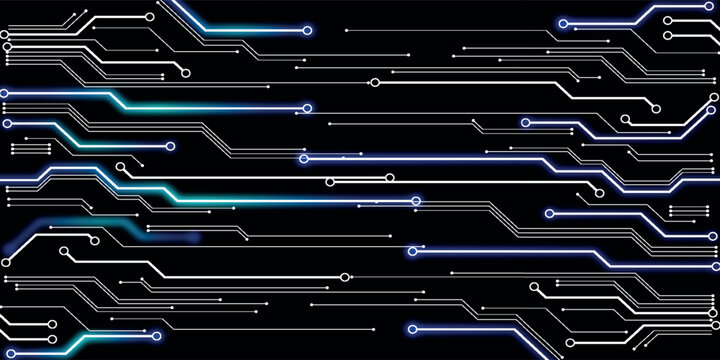 dark background with digital technology design. Circuit board. Technology background.