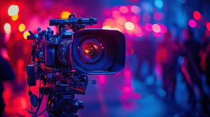 Professional video camera at a concert