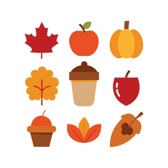 set of autumn icons