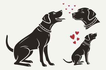 Labrador Love in Shadow: Silhouette Logo Series