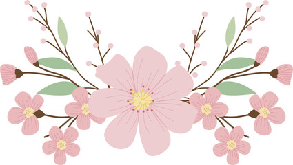 Pink Flower Blossom Border Frame
