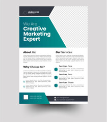 Corporate business flyer template design set, Creative flyer layout with a4 size. Digital marketing agency flyer design. 