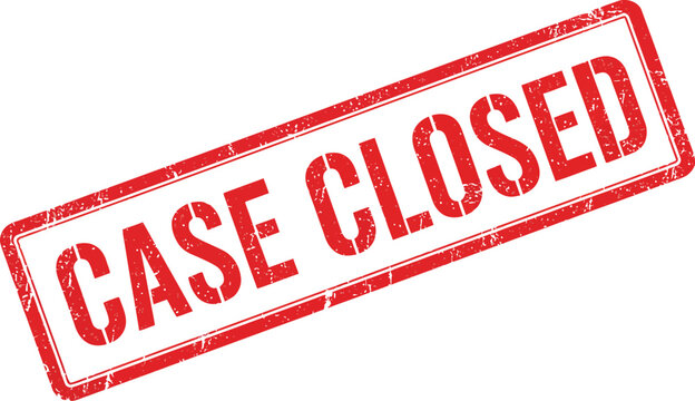 Case Closed Stamp - Official Legal Decision, Investigation Conclusion, Final Verdict