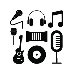 Obraz premium music icon set