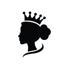 Princess silhouette with crown vector. © Noor_Designs