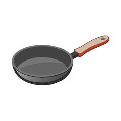 Vector illustration of a nonstick frying pan with handle, isolated on white background