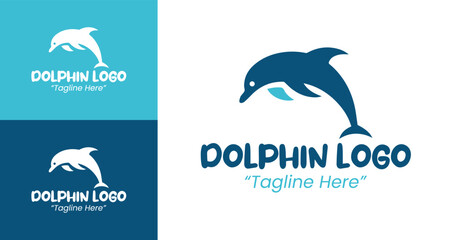Modern Dolphin Logo Design for Branding with Clean Minimalist Style