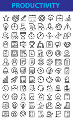 SET OF 100 PLUS ICONS FOR WEBSITE, PRODUCTIVITY, IDEAS, CUP, WEB USE 