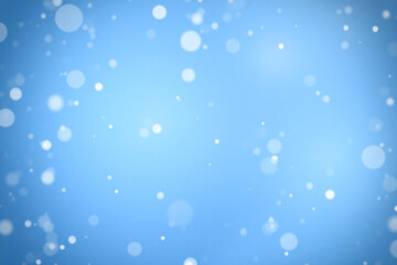 blue background with white snowflakes falling from the sky