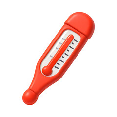 3d thermometer icon isolated on transparent background. Health and temperature concept