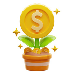 Money Plant 3D Icon