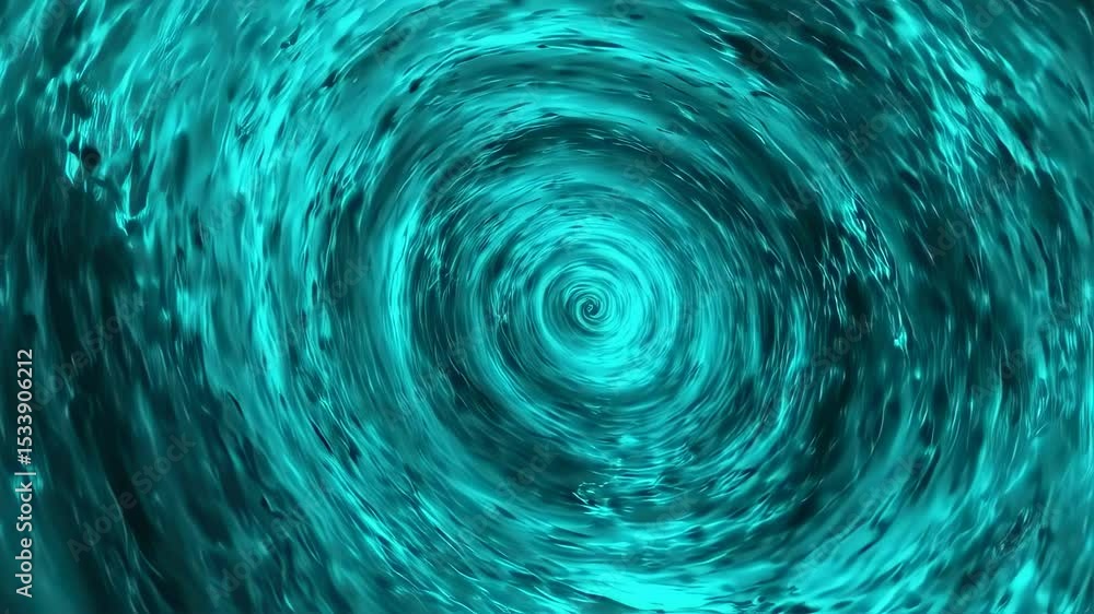 Poster dynamic swirling vortex of turquoise liquid forming a captivating spiral pattern, water motion effec