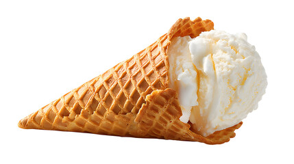 Classic Vanilla Ice Cream Cone with Waffle Crisp