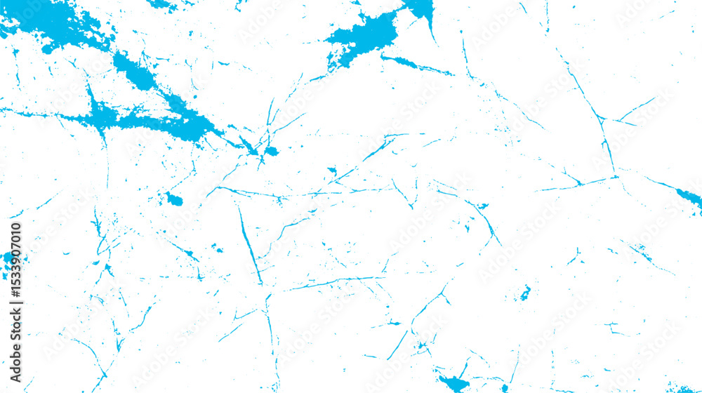 Poster abstract blue paint splatters and line patterns over a white background creating a modern grungy des