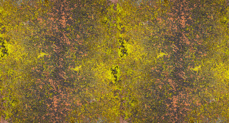 Realistic Weathered Clay Red Brick Wall Texture with Green Moss and Fungi. Ideal for Creative Project or Design.