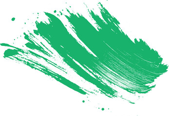 Abstract green brush stroke on white background artistic paint texture for graphic design and creative projects