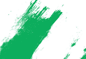 Abstract green brush stroke on white background for artistic design elements and decorative creative layouts