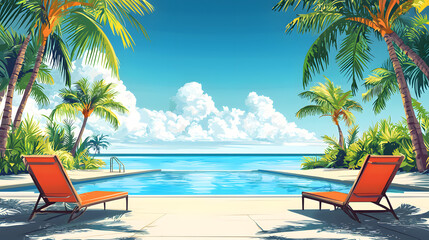 Beach, pool party at a club summer background