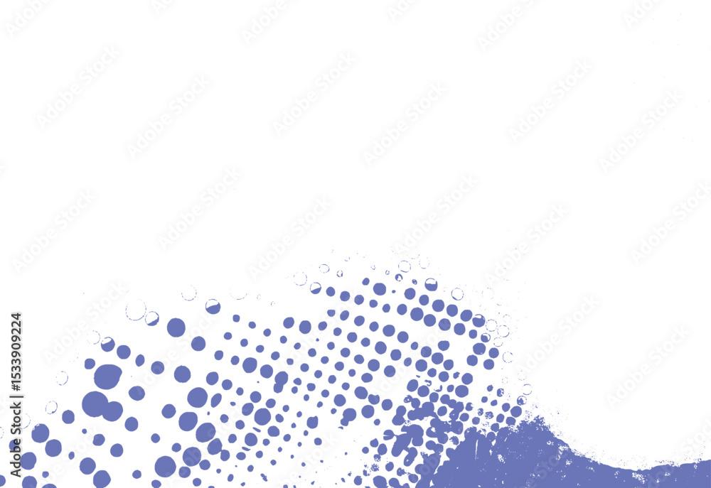 Poster abstract halftone pattern in shades of purple creating a visual flow against a clean white backgroun