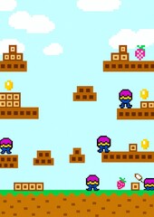 Obraz premium アクションゲームのステージ