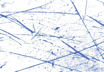 Abstract grunge textured background of scratches and marks in blue on a white surface suitable for designs and creative projects