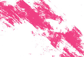 Abstract pink brushstroke texture on white background for modern design and graphic elements with grunge effect