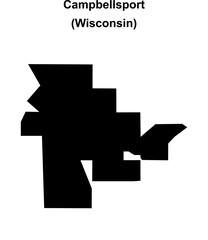 Obraz premium Campbellsport (Wisconsin) blank outline map