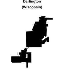 Darlington (Wisconsin) blank outline map