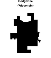 Dodgeville (Wisconsin) blank outline map