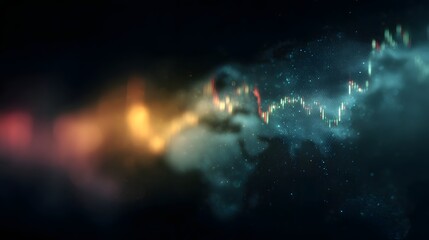 Holographic dashboard of global index charts glowing softly