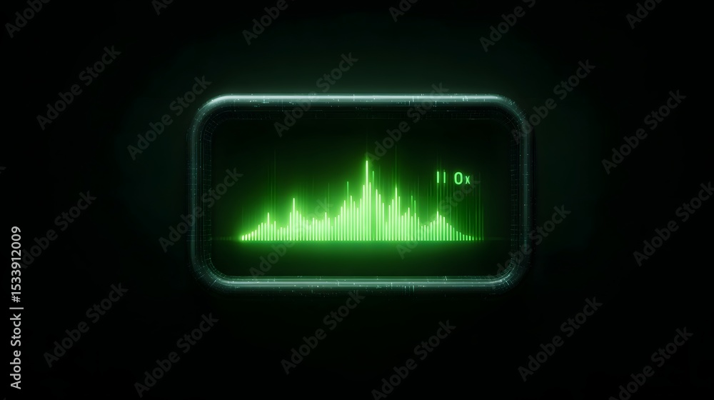 Poster glowing energy usage dashboard with data graph