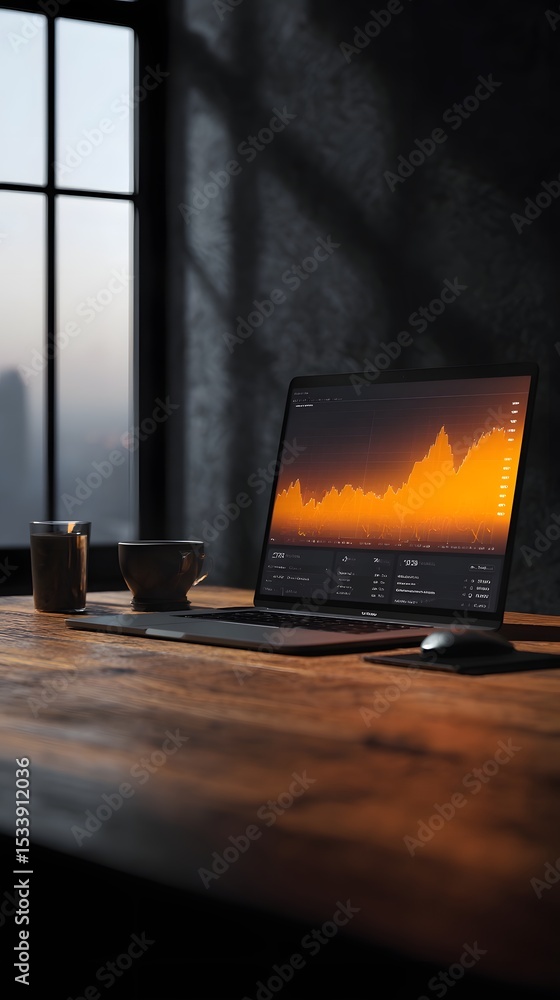 Poster analyzing data trends in a virtual workspace
