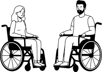 disabled couple in wheelchair
