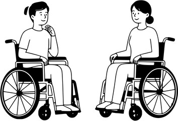 disabled young couple in wheelchair
