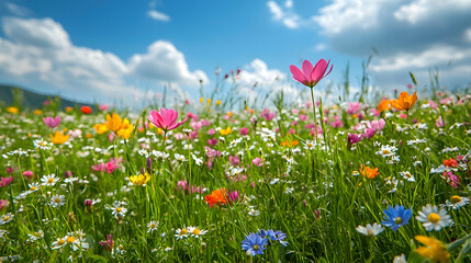Beautiful meadow full of spring flowers