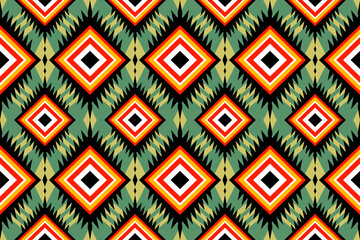 Vibrant Geometric  Inspired Pattern Design Seamless Repeat Textile