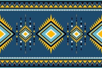 Vibrant Geometric Tribal Pattern Seamless Design Textile Fabric Background