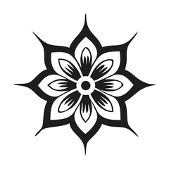 black and white vector mandala design with white background
