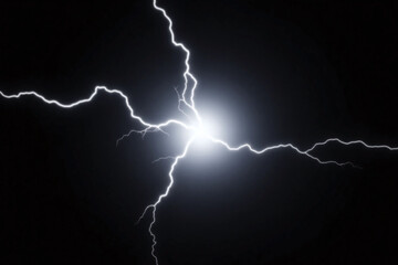 black and white image of a lightning bolt