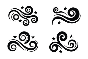 Fototapeta premium Vintage Filigree Swirls, calligraphy font style Decorative Elements, Text Ornaments curly thin line swings swashes, Flourishes Swirls, text divider, flourish Swirl ornament stroke, scroll design