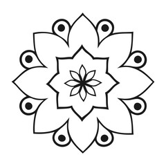 black and white vector mandala design with white background