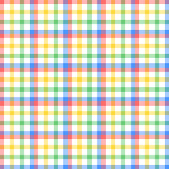 Colorful plaid seamless pattern.Multicolor loincloth repeat pattern in blue green yellow red white.Vector graphic  texture background for fabric and prints.