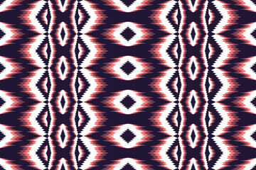 Bold Geometric Textile Pattern Design Red White and Dark Blue Seamless Repeat Background
