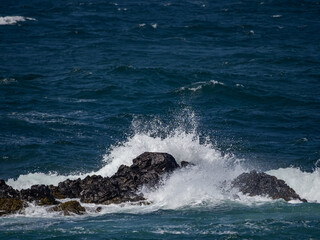 rough waves around Rhosneigr Anglesey north Wales 