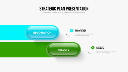 Enterprise Planning 2 Step Diagram Presentation Template. Project Report Two Option Infographic Slide Design. Financial Plan Slideshow Layout Vector Illustration.